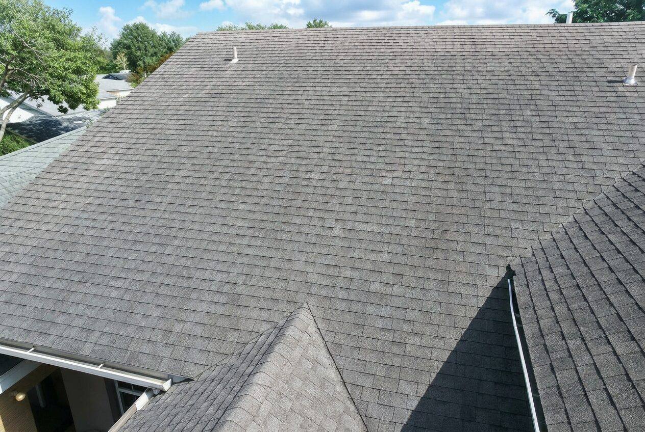 After — Asphalt shingle roof algae cleaning