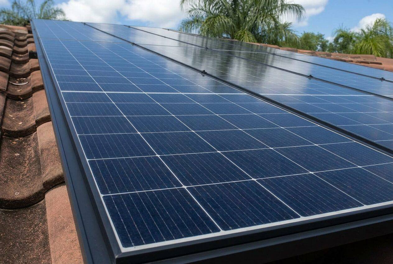 After — Rooftop solar panel array cleaning