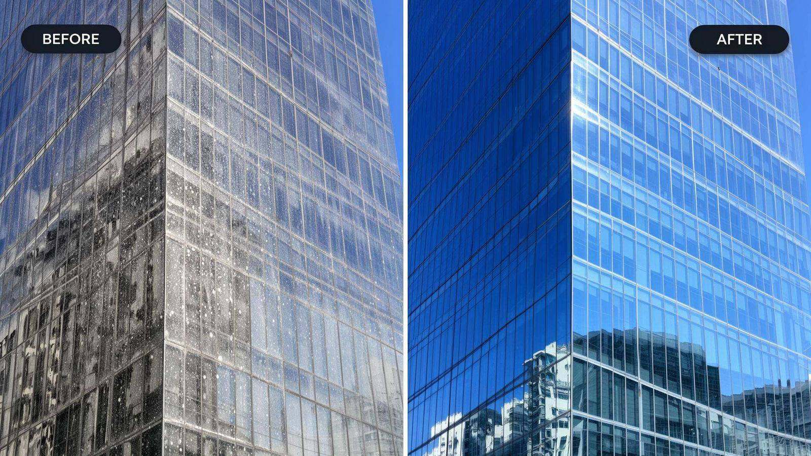 Drone cleaning commercial windows in Miami